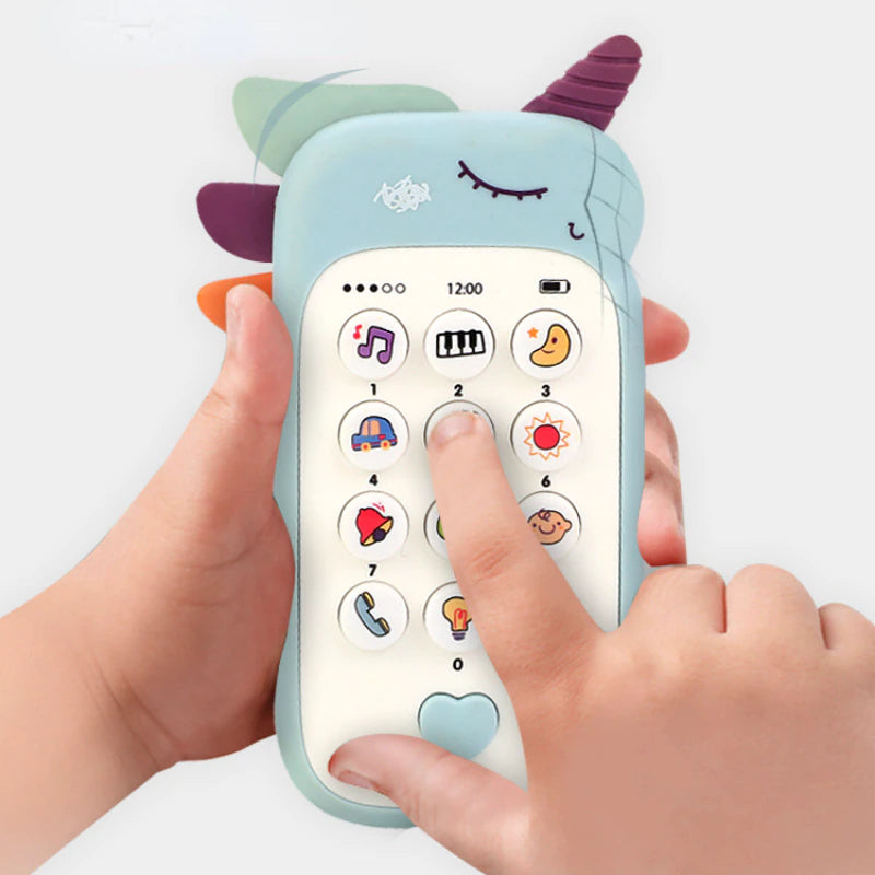 Baby Phone Toy Music Sound Telephone Sleeping Toys with Teether Simulation Phone Kids Infant Early Educational Toy Kids Gifts