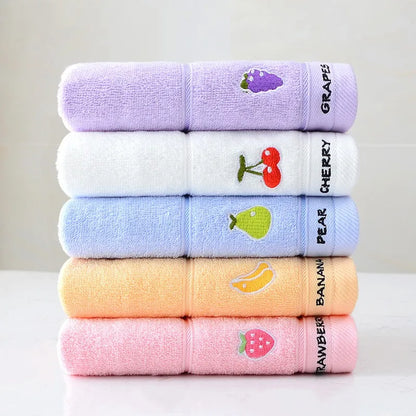 Soft Cotton Baby Bath Towel Cartoon Fruit Face Towel Newborn Infant Kids Soft Absorbent Washcloth Children Shower Towels 50X25Cm