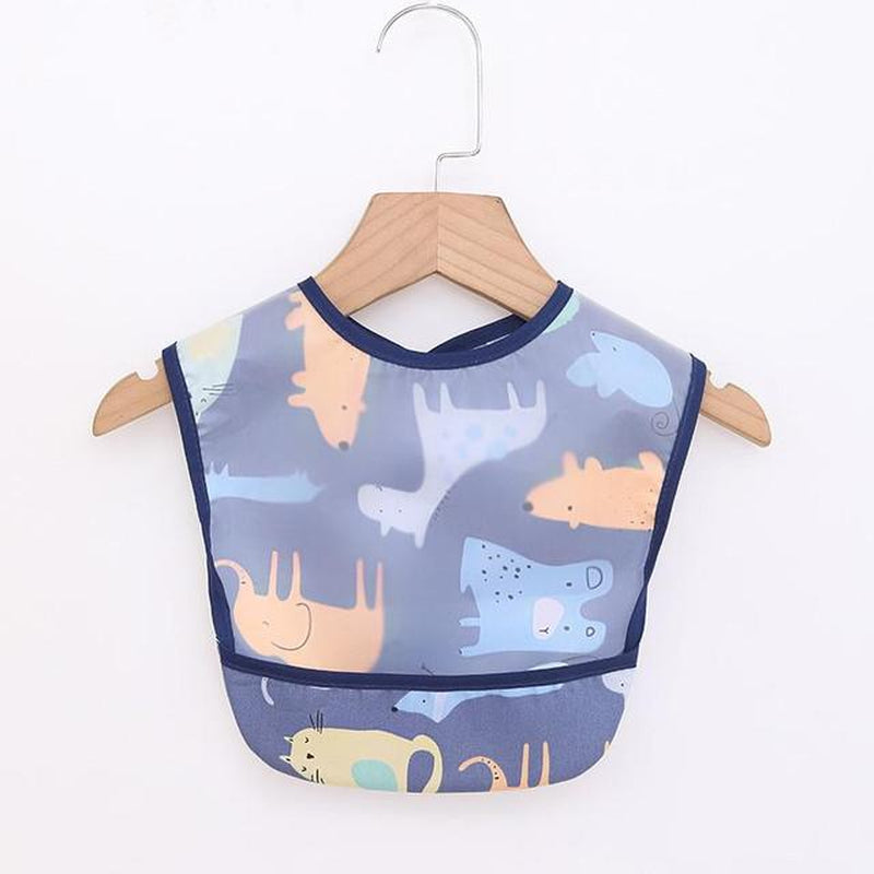 Baby Kids Toddler Long Sleeve Scarf Waterproof Art Smock Feeding Bib Apron Pocket Infant Boys Girls Burp Cloth Bandana Bibs