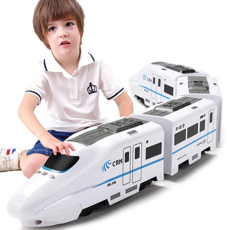 1:8 Harmony Railcar Simulation High-Speed Railway Train Toys for Boys Electric Sound Light Train EMU Model Puzzle Child Car Toy