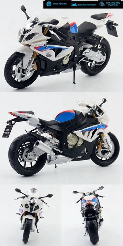 1/12 BMW S1000RR Motorcycle Toy 1:12 RMZ City Diecast Metal Racing Model Super Sport Miniature Collection Gift for Boy Children