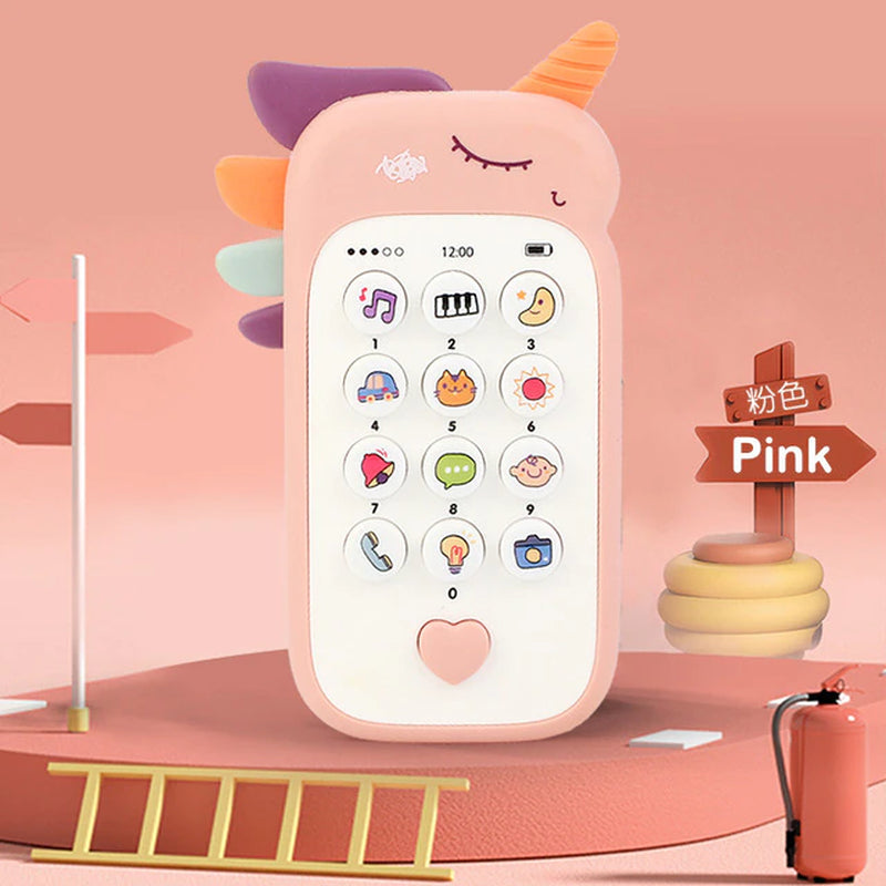 Baby Phone Toy Music Sound Telephone Sleeping Toys with Teether Simulation Phone Kids Infant Early Educational Toy Kids Gifts