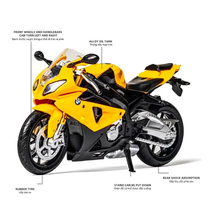 1/12 BMW S1000RR Motorcycle Toy 1:12 RMZ City Diecast Metal Racing Model Super Sport Miniature Collection Gift for Boy Children