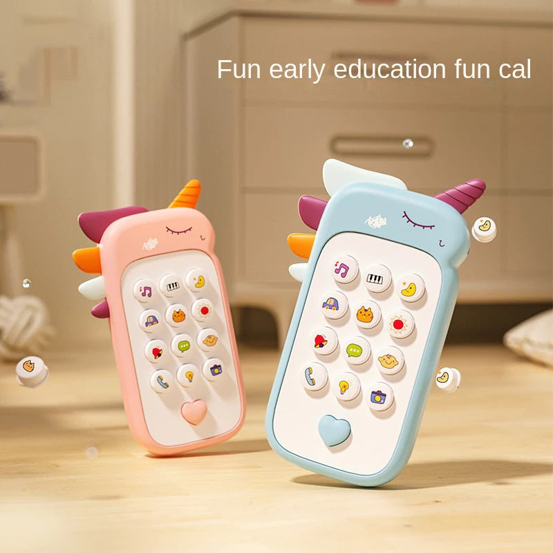 Baby Phone Toy Music Sound Telephone Sleeping Toys with Teether Simulation Phone Kids Infant Early Educational Toy Kids Gifts