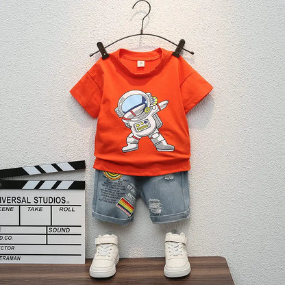 Children Summer Casual Clothes Suit Kids Boys Girls T-Shirt Short Pants 2Pcs/Sets Kids Infant Coat Toddler Suit 1 2 3 4 5 Years