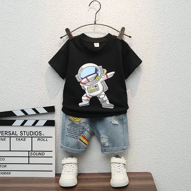 Children Summer Casual Clothes Suit Kids Boys Girls T-Shirt Short Pants 2Pcs/Sets Kids Infant Coat Toddler Suit 1 2 3 4 5 Years