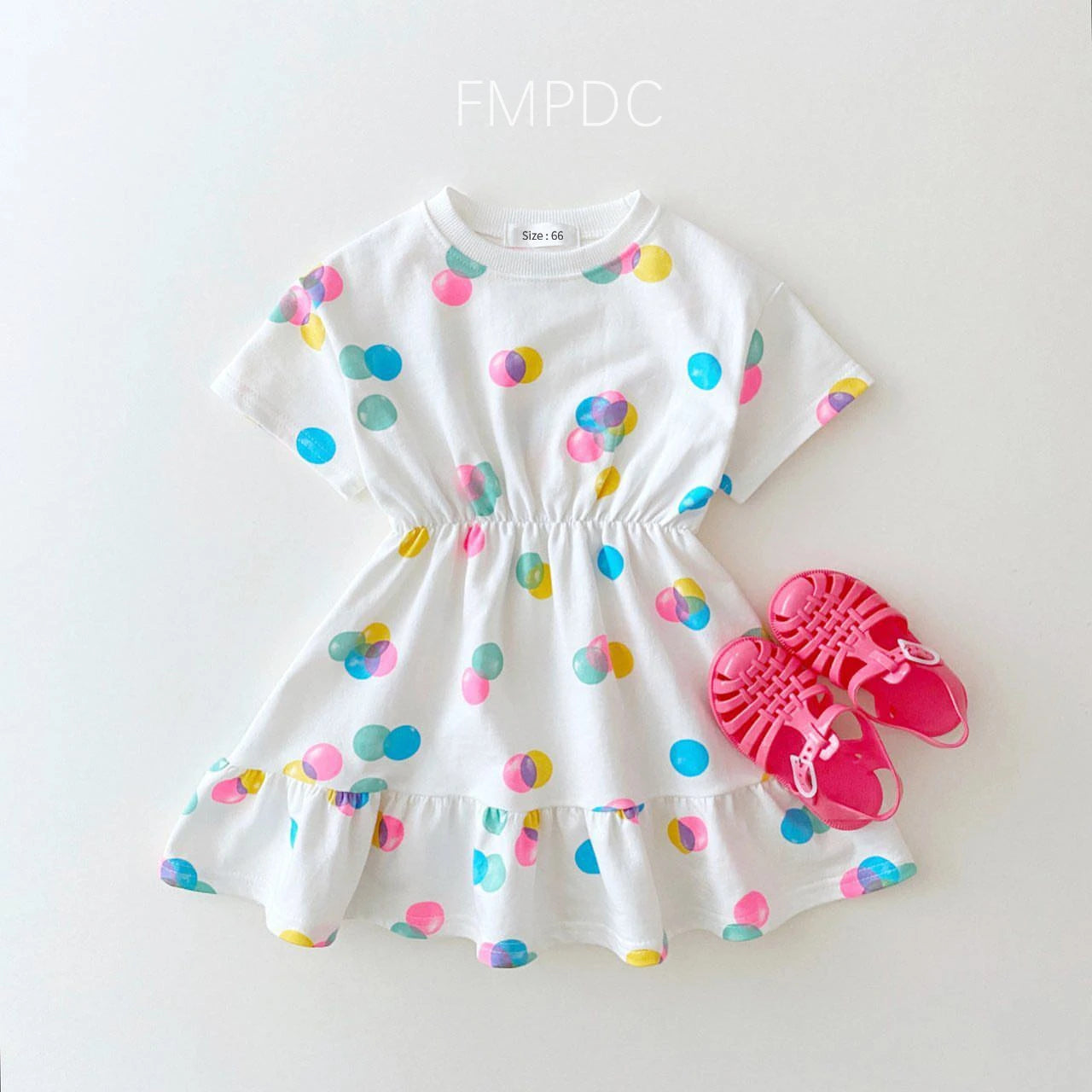 Baby Girl Dress High Quality 2023 Korean Toddler Baby Girl Cotton Colorful Balloon Dress 1-3 Years Kids T-Shirts Casual Dress