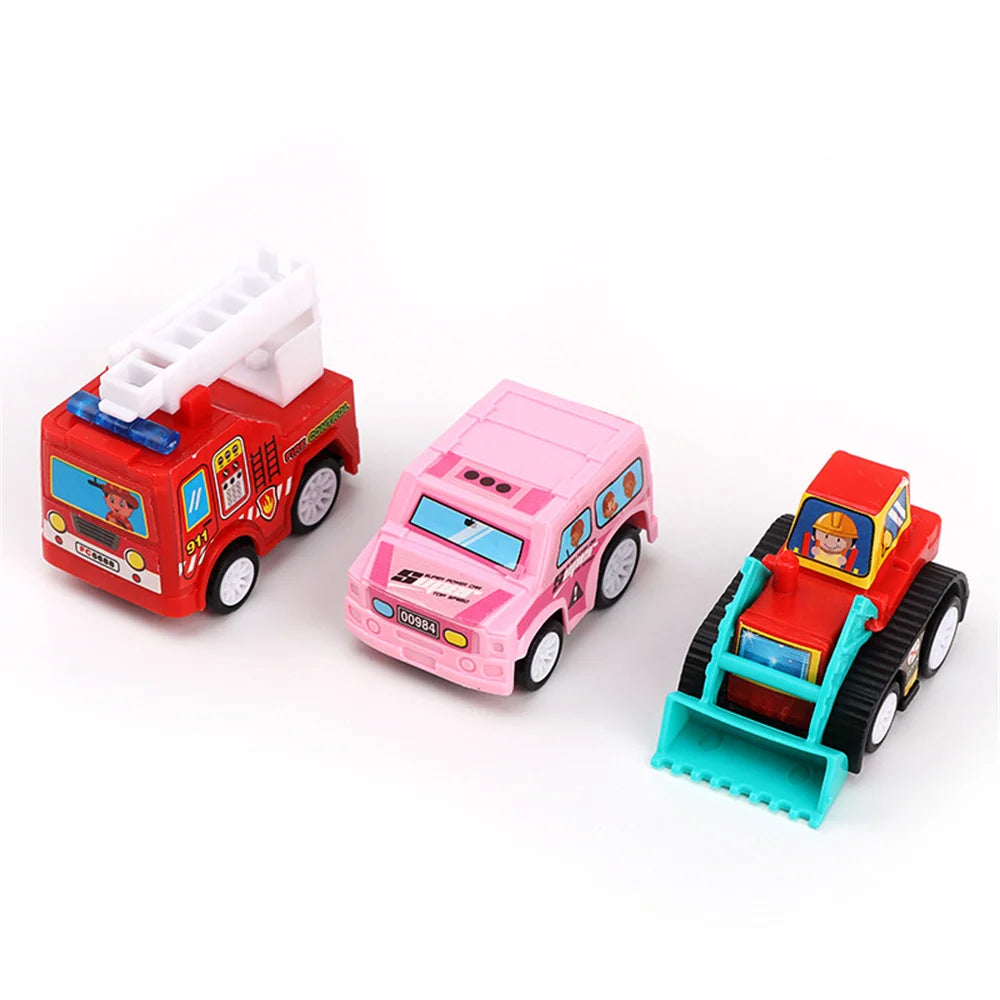 Mini Car Model Toy Pull Back Car Toys Engineering Vehicle Fire Truck Kids Inertia Cars Boy Toys Diecasts Toy for Children Gift