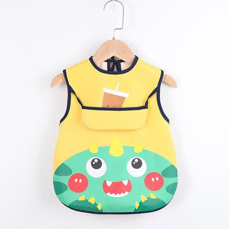 Baby Kids Toddler Long Sleeve Scarf Waterproof Art Smock Feeding Bib Apron Pocket Infant Boys Girls Burp Cloth Bandana Bibs