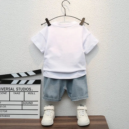 Children Summer Casual Clothes Suit Kids Boys Girls T-Shirt Short Pants 2Pcs/Sets Kids Infant Coat Toddler Suit 1 2 3 4 5 Years