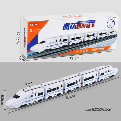 1:8 Harmony Railcar Simulation High-Speed Railway Train Toys for Boys Electric Sound Light Train EMU Model Puzzle Child Car Toy