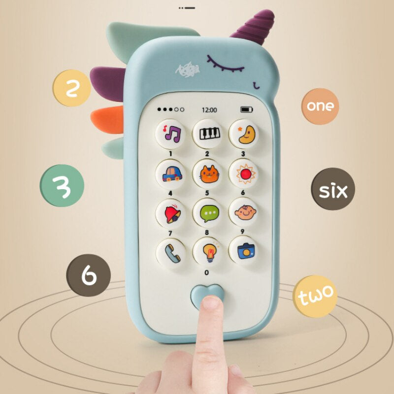 Baby Phone Toy Music Sound Telephone Sleeping Toys with Teether Simulation Phone Kids Infant Early Educational Toy Kids Gifts