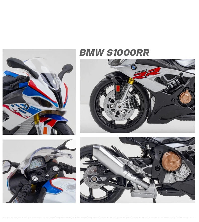 1/12 BMW S1000RR Motorcycle Toy 1:12 RMZ City Diecast Metal Racing Model Super Sport Miniature Collection Gift for Boy Children