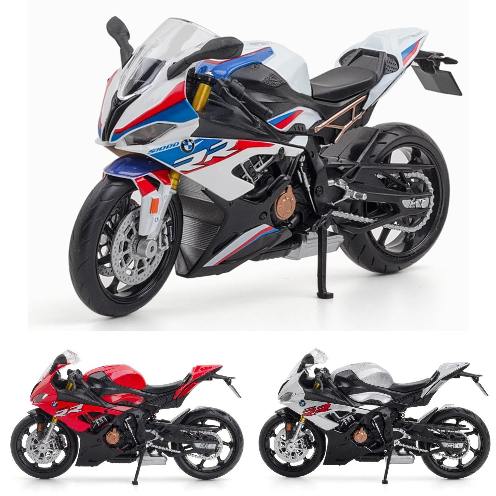 1/12 BMW S1000RR Motorcycle Toy 1:12 RMZ City Diecast Metal Racing Model Super Sport Miniature Collection Gift for Boy Children