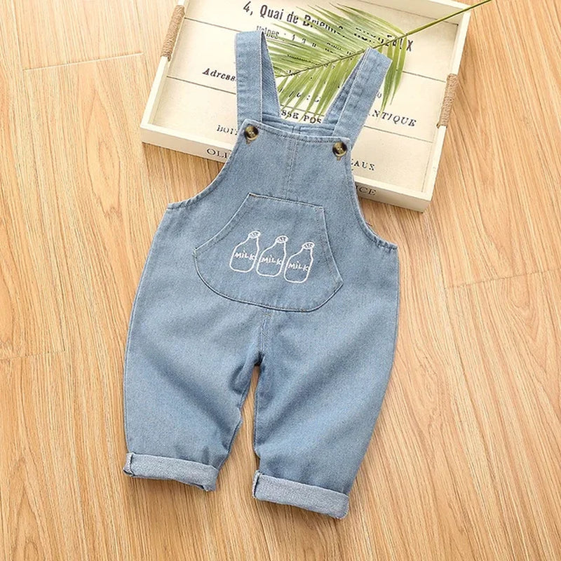 Kids Baby Boys Girls Clothes Jumpers Toddler Children Overalls Denim Suspender Pants Jumpsuit Trousers 1 2 3 4 Years