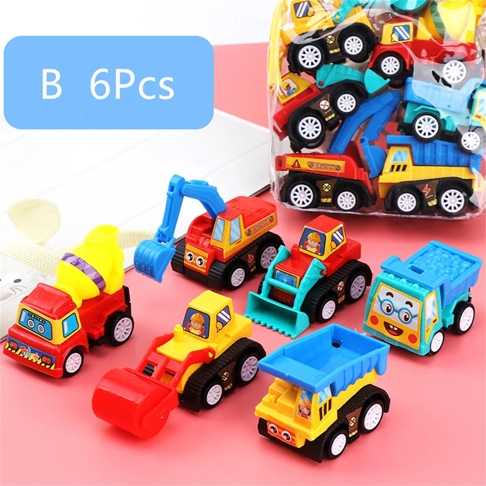 Mini Car Model Toy Pull Back Car Toys Engineering Vehicle Fire Truck Kids Inertia Cars Boy Toys Diecasts Toy for Children Gift