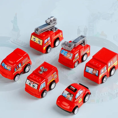 Mini Car Model Toy Pull Back Car Toys Engineering Vehicle Fire Truck Kids Inertia Cars Boy Toys Diecasts Toy for Children Gift