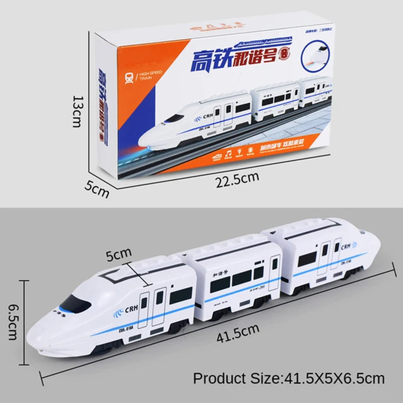 1:8 Harmony Railcar Simulation High-Speed Railway Train Toys for Boys Electric Sound Light Train EMU Model Puzzle Child Car Toy