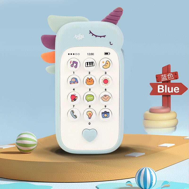 Baby Phone Toy Music Sound Telephone Sleeping Toys with Teether Simulation Phone Kids Infant Early Educational Toy Kids Gifts