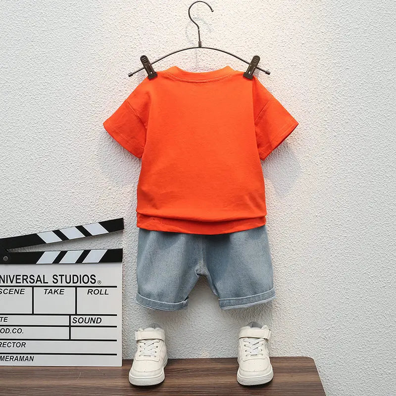 Children Summer Casual Clothes Suit Kids Boys Girls T-Shirt Short Pants 2Pcs/Sets Kids Infant Coat Toddler Suit 1 2 3 4 5 Years