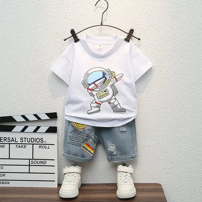 Children Summer Casual Clothes Suit Kids Boys Girls T-Shirt Short Pants 2Pcs/Sets Kids Infant Coat Toddler Suit 1 2 3 4 5 Years